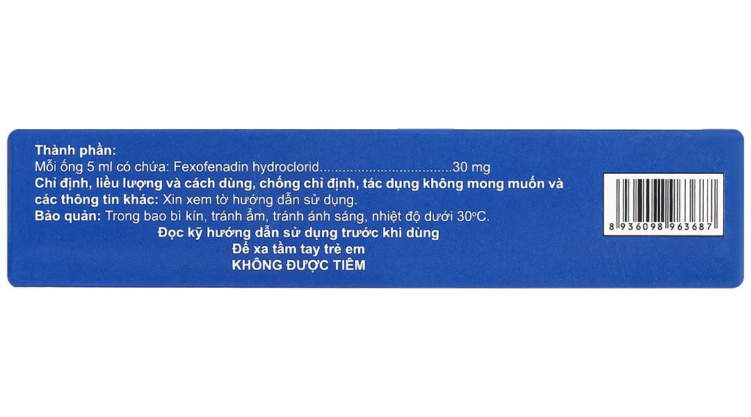 Hỗn dịch uống Oralegic 30mg/5ml điều trị viêm mũi dị ứng theo mùa