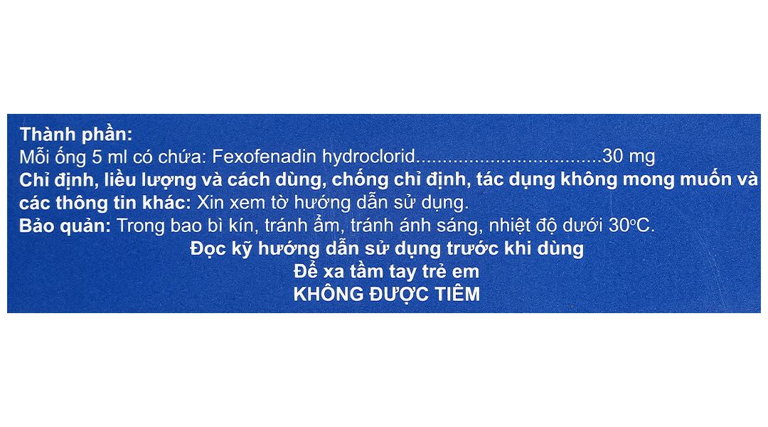 Hỗn dịch uống Oralegic 30mg/5ml điều trị viêm mũi dị ứng theo mùa