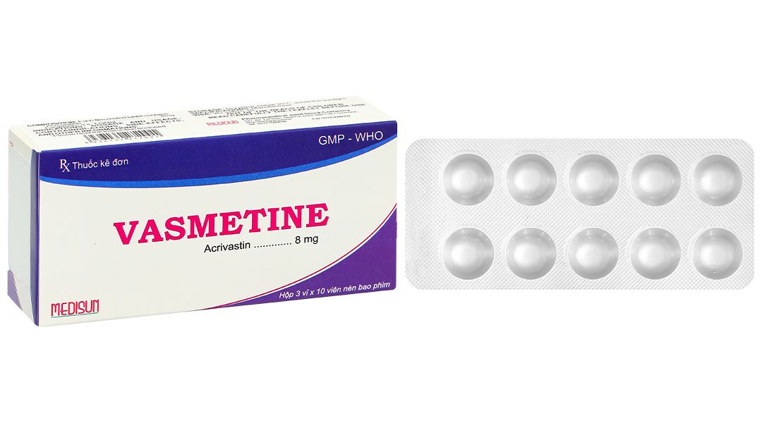 Vasmetine 8mg điều trị viêm mũi dị ứng, nổi mề đay mạn tính vô căn