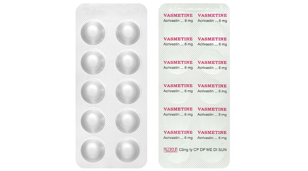 Vasmetine 8mg điều trị viêm mũi dị ứng, nổi mề đay mạn tính vô căn