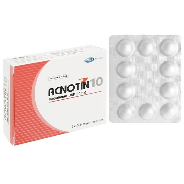 Acnotin 10 điều trị mụn trứng cá nặng