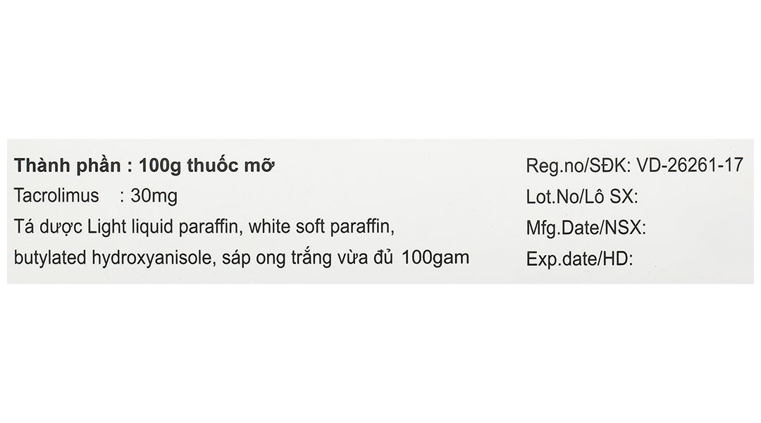 Thuốc mỡ bôi da Sovalimus 0.03% trị chàm thể tạng