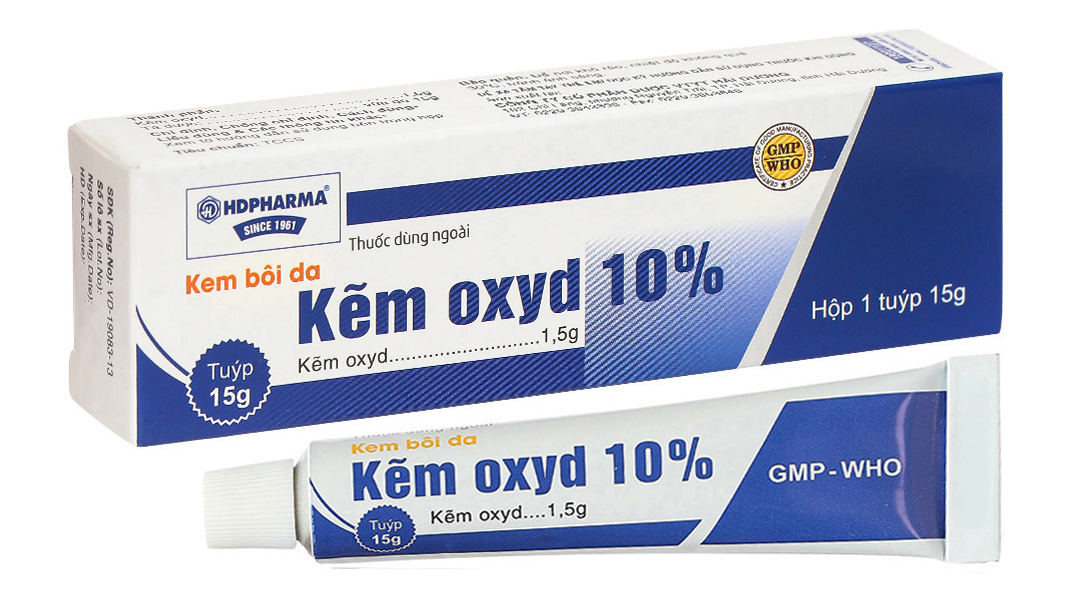 Kem bôi da Kẽm Oxyd 10% HDpharma trị các bệnh da, nhiễm khuẩn da