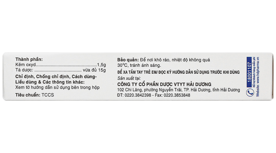 Kem bôi da Kẽm Oxyd 10% HDpharma trị các bệnh da, nhiễm khuẩn da