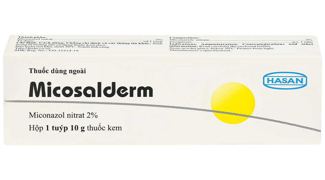 Kem bôi da Micosalderm 2% trị các bệnh da liễu do nhiễm nấm