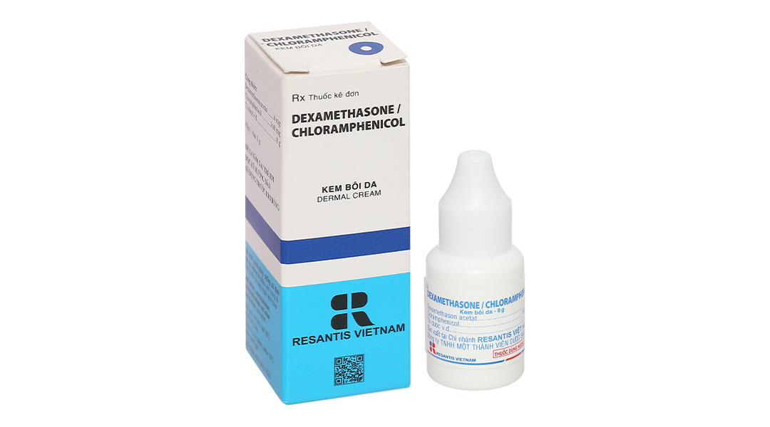 Kem bôi da Dexamethasone/Chloramphenicol 8g điều trị viêm da tiếp xúc