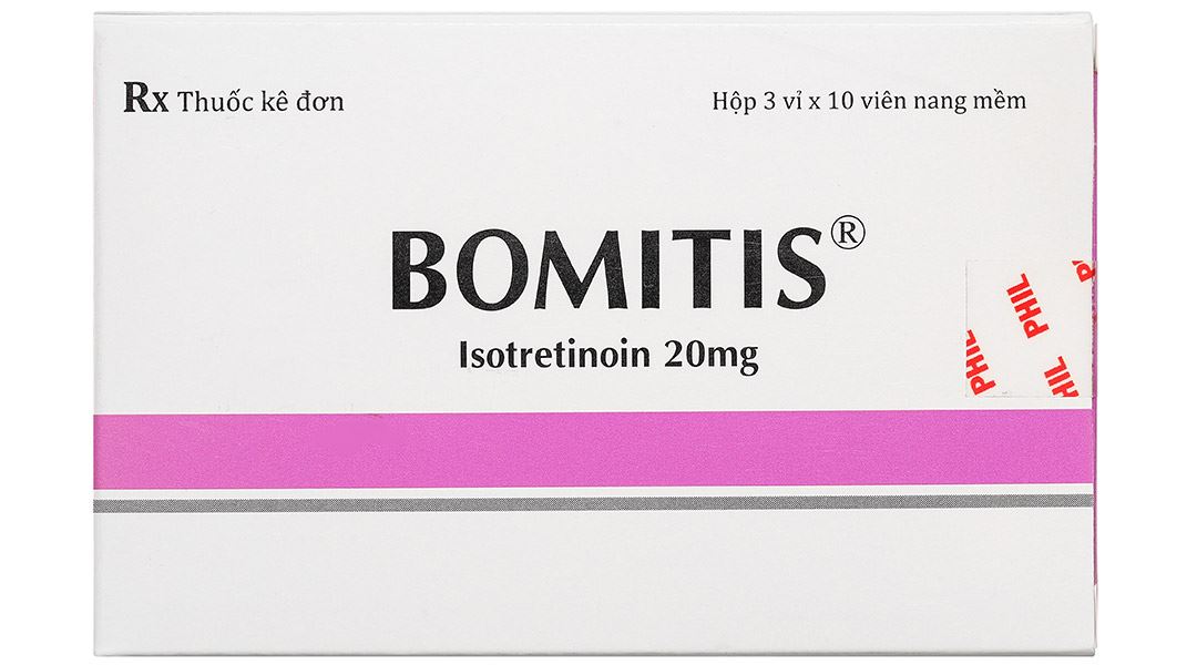 Bomitis 20mg điều trị mụn trứng cá dạng nặng