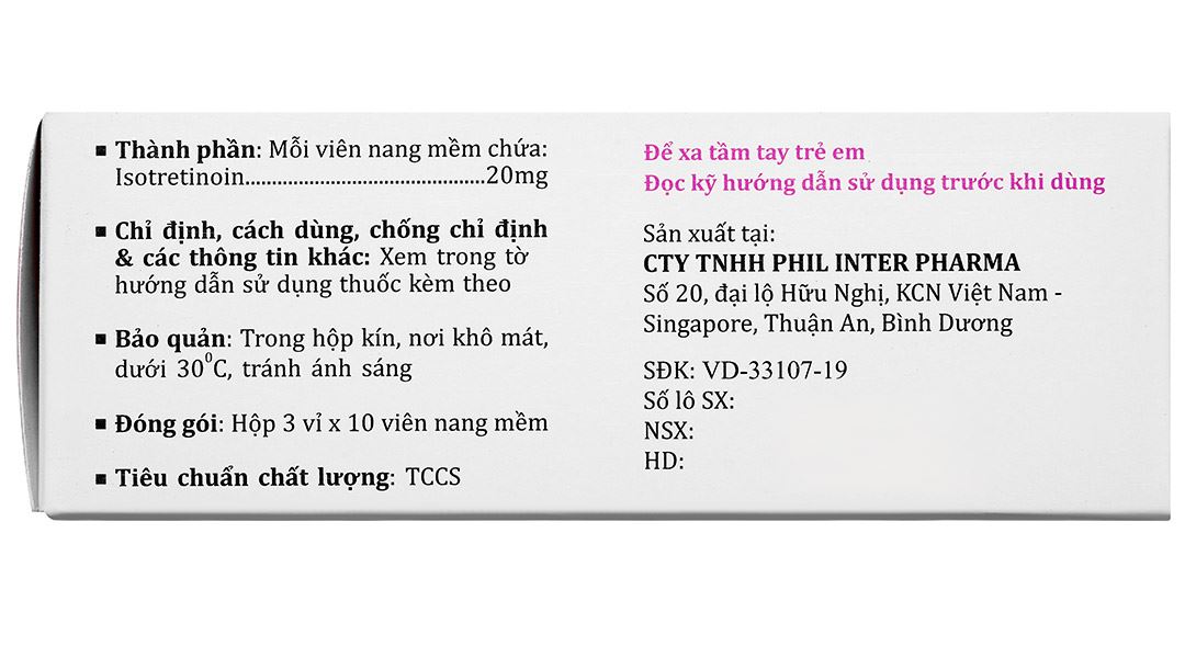 Bomitis 20mg điều trị mụn trứng cá dạng nặng