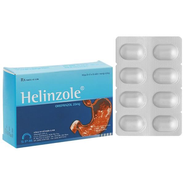 Helinzole 20mg trị viêm loét, trào ngược dạ dày-thực quản