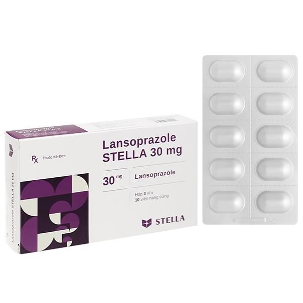 Lansoprazole Stella 30mg trị loét dạ dày, trào ngược dạ dày, thực quản