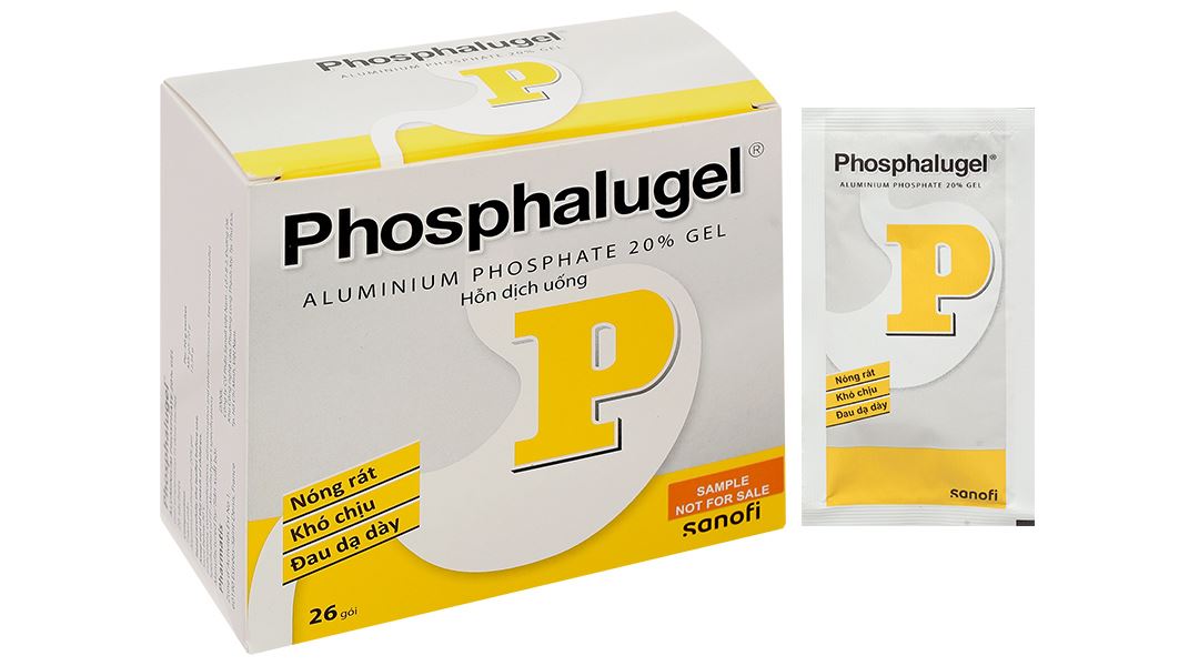 Hỗn dịch uống Phosphalugel 20% giảm độ axit của dạ dày