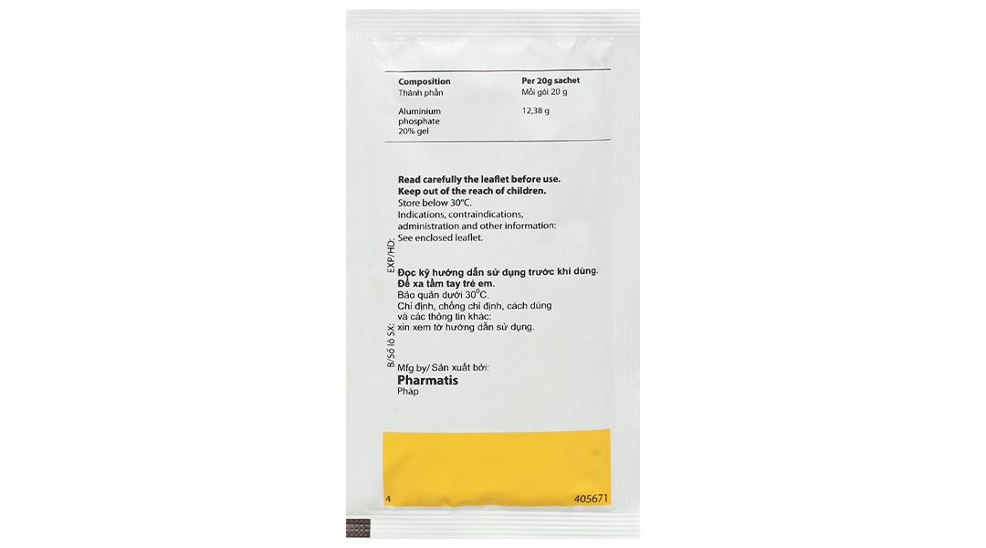 Hỗn dịch uống Phosphalugel 20% giảm độ axit của dạ dày