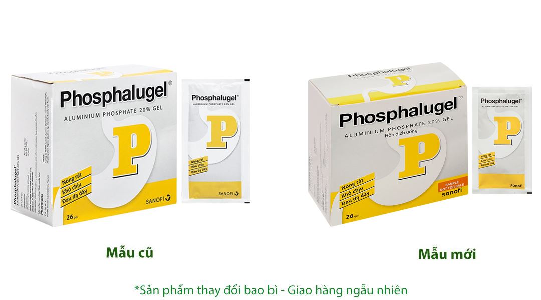 Hỗn dịch uống Phosphalugel 20% giảm độ axit của dạ dày