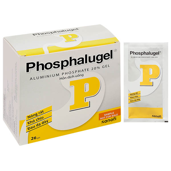 Hỗn dịch uống Phosphalugel 20% giảm độ axit của dạ dày
