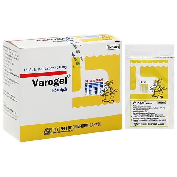 Hỗn dịch uống Varogel trị viêm loét dạ dày, tá tràng