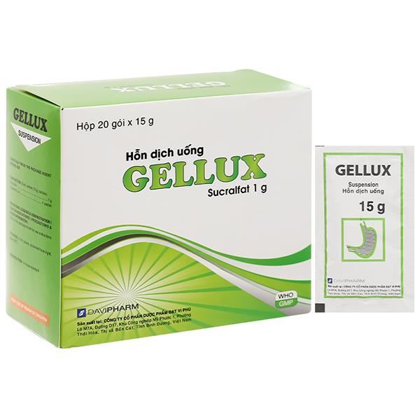 Hỗn dịch uống Gellux 1g trị viêm loét dạ dày, tá tràng