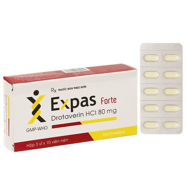 Expas Forte 80mg giảm cơn đau quặn mật, thận do co thắt cơ trơn