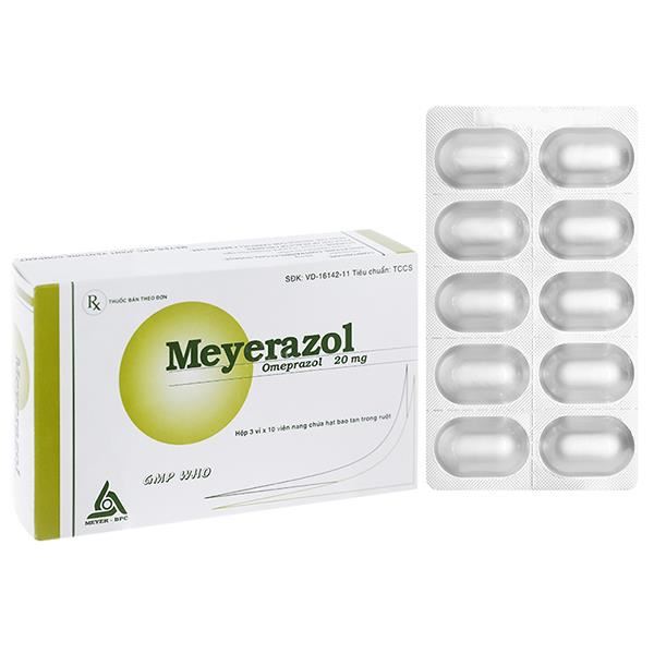 Meyerazol 20mg trị trào ngược dạ dày, thực quản, loét dạ dày-tá tràng