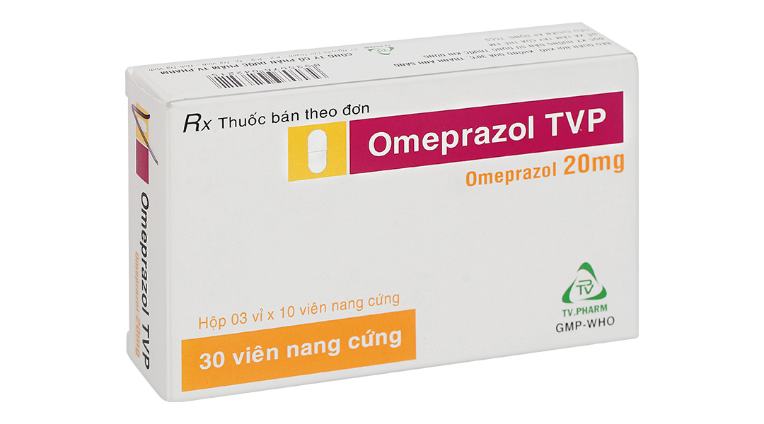 Omeprazol TVP 20mg trị loét dạ dày, tá tràng