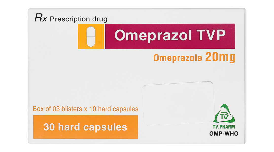 Omeprazol TVP 20mg trị loét dạ dày, tá tràng