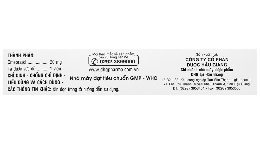 Hatrizol 20mg trị trào ngược dạ dày - thực quản