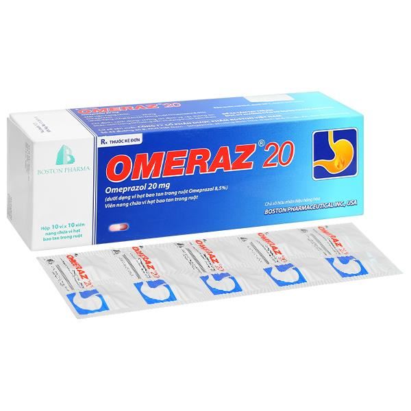 Omeraz 20 điều trị và dự phòng viêm loét, trào ngược dạ dày, thực quản