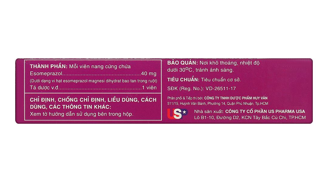 Esomeprazol 40-HV điều trị trào ngược dạ dày, thực quản (3 vỉ x 10 viên) - 8