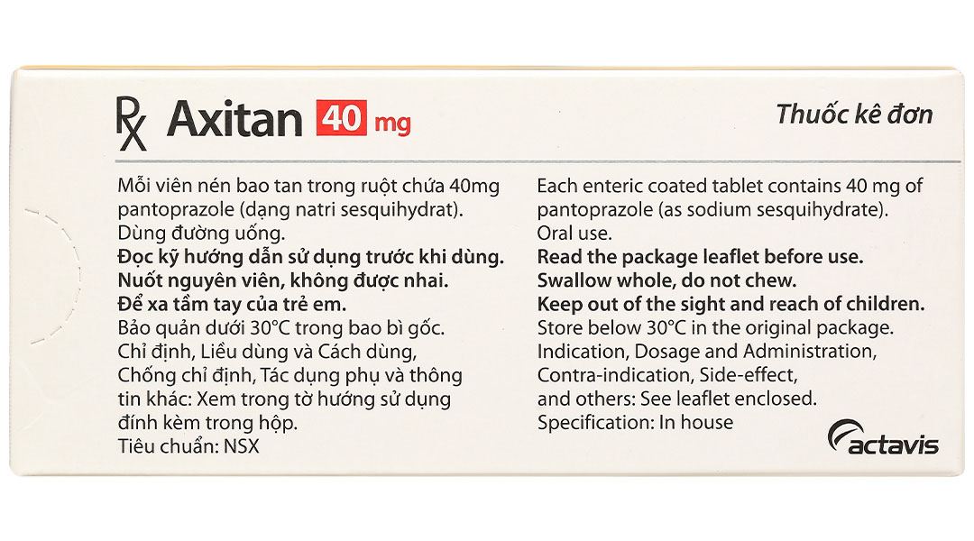 Axitan 40mg điều trị trào ngược dạ dày, thực quán