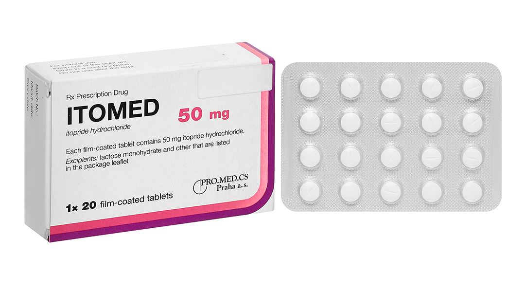 Itomed 50mg điều trị các triệu chứng trên đường tiêu hóa