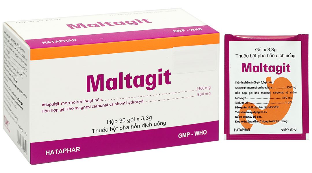 Bột pha hỗn dịch uống Maltagit điều trị triệu chứng đau thực quản - dạ dày