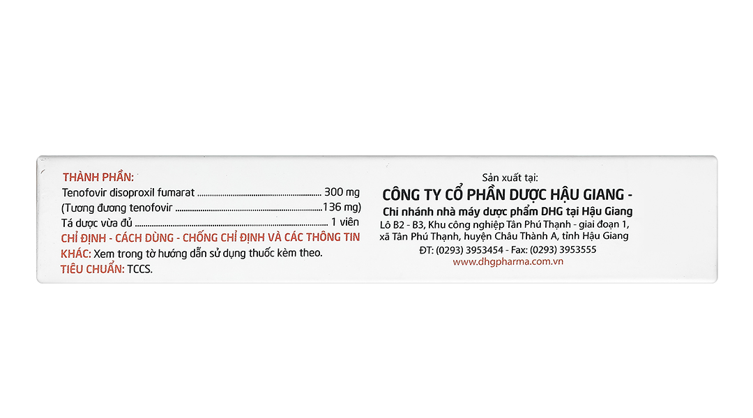 Tenofovir 300 DHG thuốc kháng virus, trị viêm gan B
