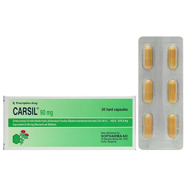 Carsil 90mg hỗ trợ trị viêm gan, xơ gan, gan nhiễm mỡ