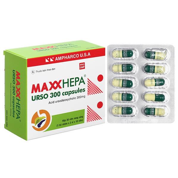 Maxxhepa Urso 300 Capsules trị xơ gan do mật nguyên phát