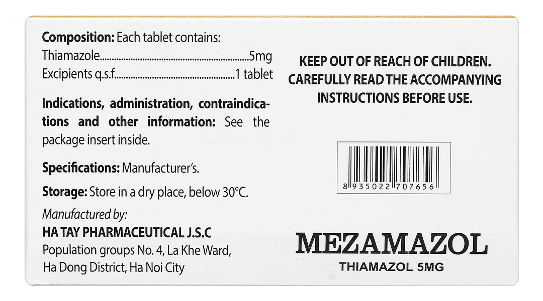 Mezamazol 5mg điều trị cường giáp