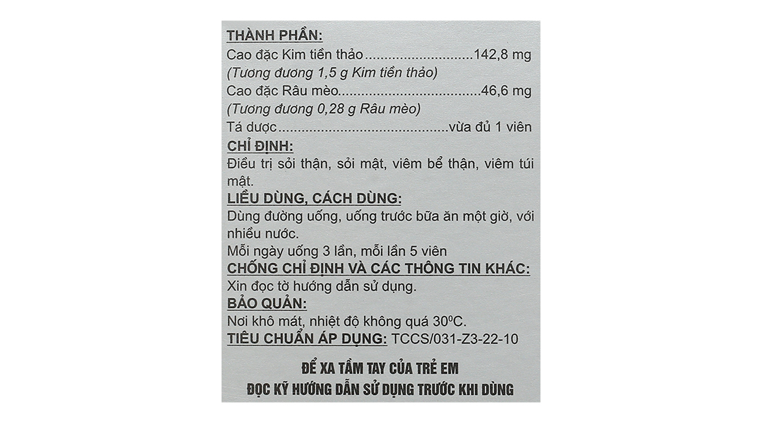 Kimraso trị sỏi thận, sỏi mật, viêm bể thận