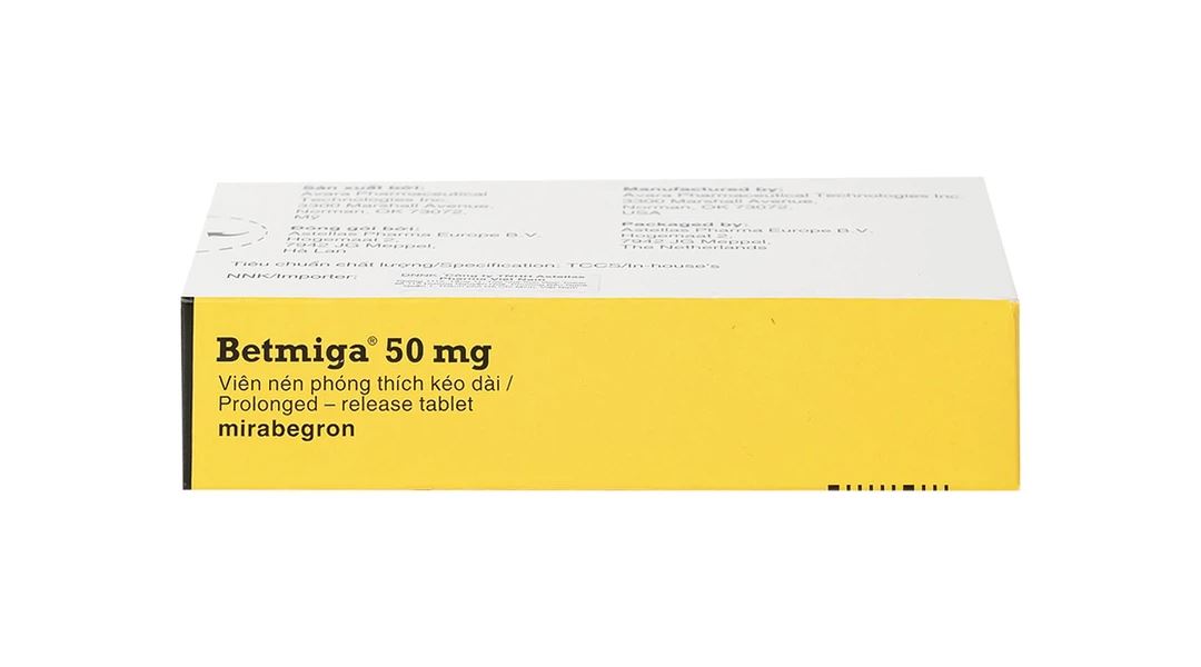 Betmiga 50mg điều trị triệu chứng tiểu gấp