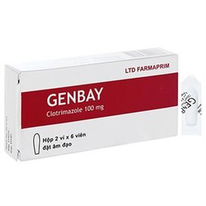 Viên đặt âm đạo Genbay 100mg trị nhiễm khuẩn, nấm âm đạo