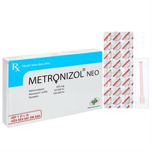 Viên đặt âm đạo Metronizol Neo trị viêm âm đạo