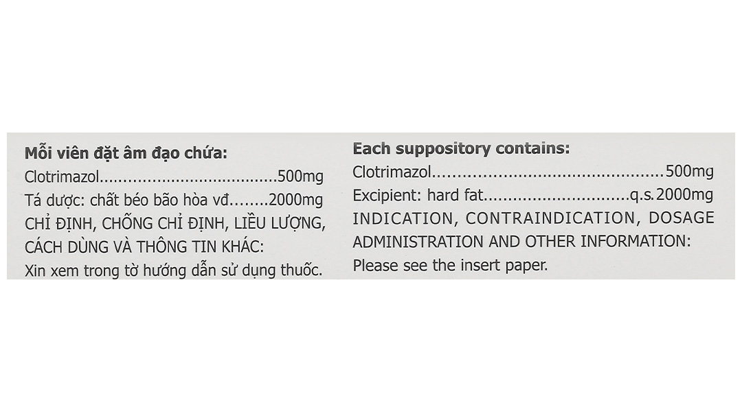 Viên đặt âm đạo Timbov 500mg điều trị viêm âm đạo do vi khuẩn, nấm