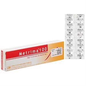Viên đặt âm đạo Metrima 100 trị bệnh nấm Candida ở âm hộ, âm đạo