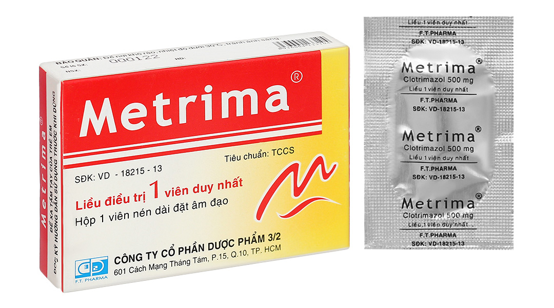 Viên đặt phụ khoa Metrima 500 trị viêm âm đạo