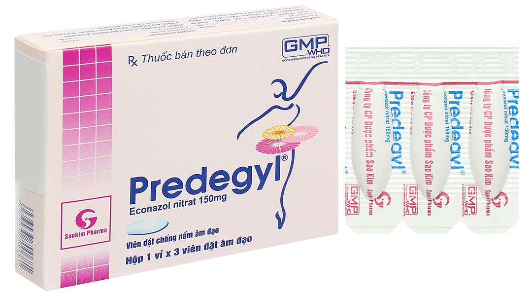 Viên đặt âm đạo Predegyl 150mg điều trị các bệnh viêm âm đạo do nấm