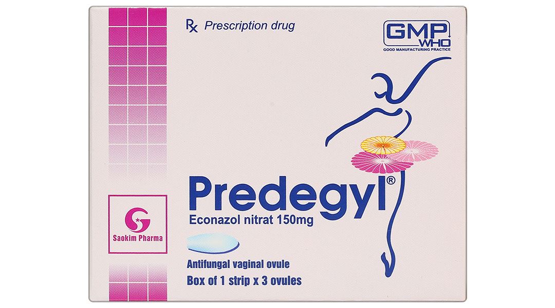 Viên đặt âm đạo Predegyl 150mg điều trị các bệnh viêm âm đạo do nấm