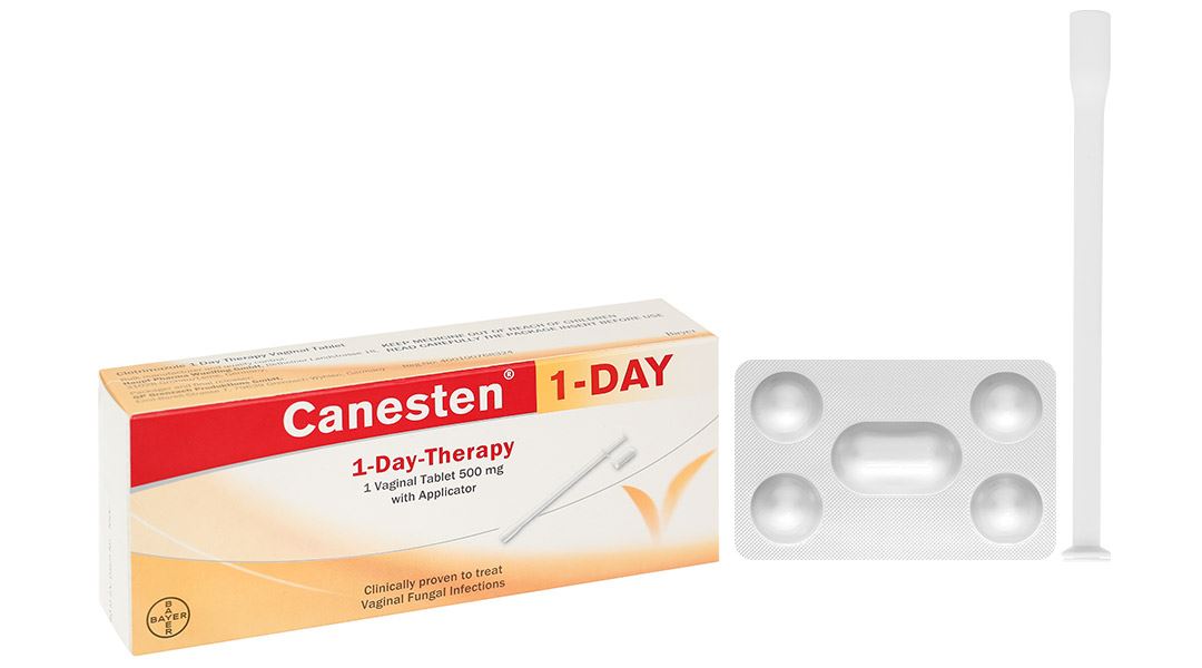Viên đặt âm đạo Canesten 1-Day 500mg hỗ trợ điều trị viêm âm đạo