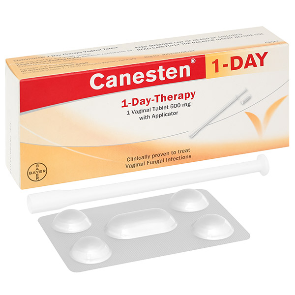 Viên đặt âm đạo Canesten 1-Day 500mg hỗ trợ điều trị viêm âm đạo