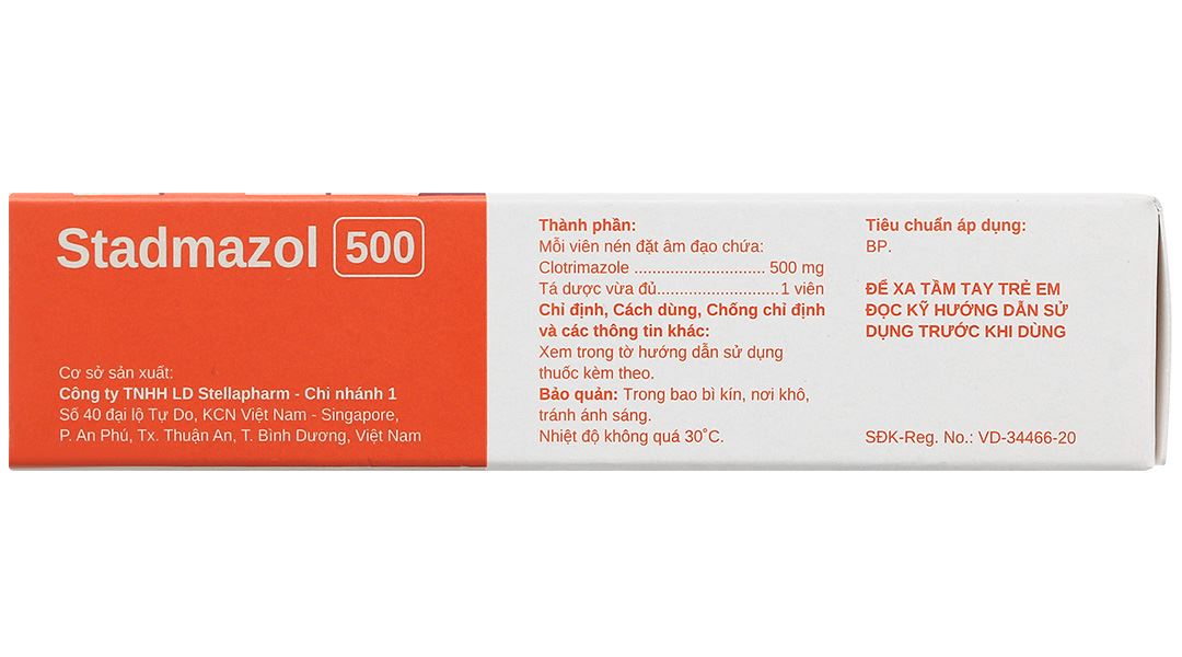 Viên đặt âm đạo Stadmazol 500 điều trị viêm âm đạo