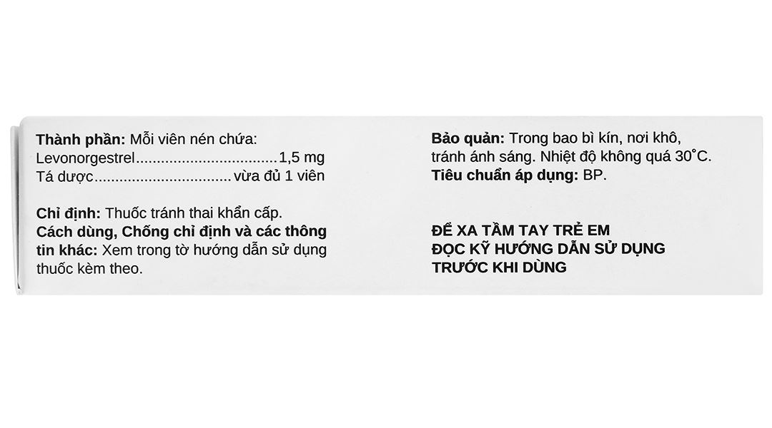 BK-1 thuốc tránh thai khẩn cấp trong vòng 72 giờ