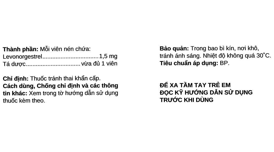 BK-1 thuốc tránh thai khẩn cấp trong vòng 72 giờ