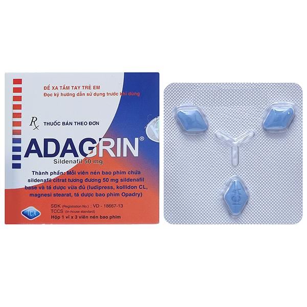Adagrin 50mg trị rối loạn cương dương