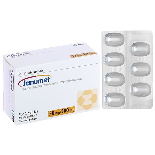 Janumet 50mg/500mg trị đái tháo đường tuýp 2